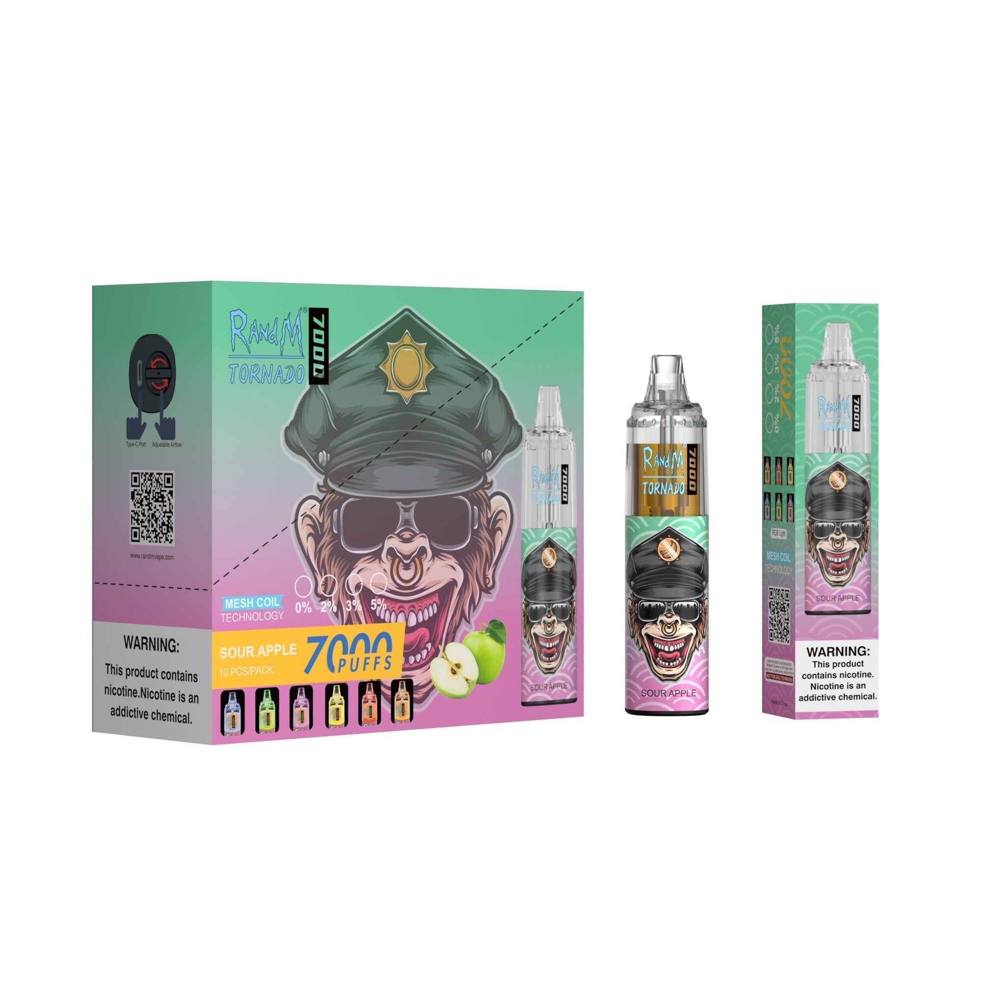 RAndM Tornado 7000 Puffs Disposable Vape Box Of 10