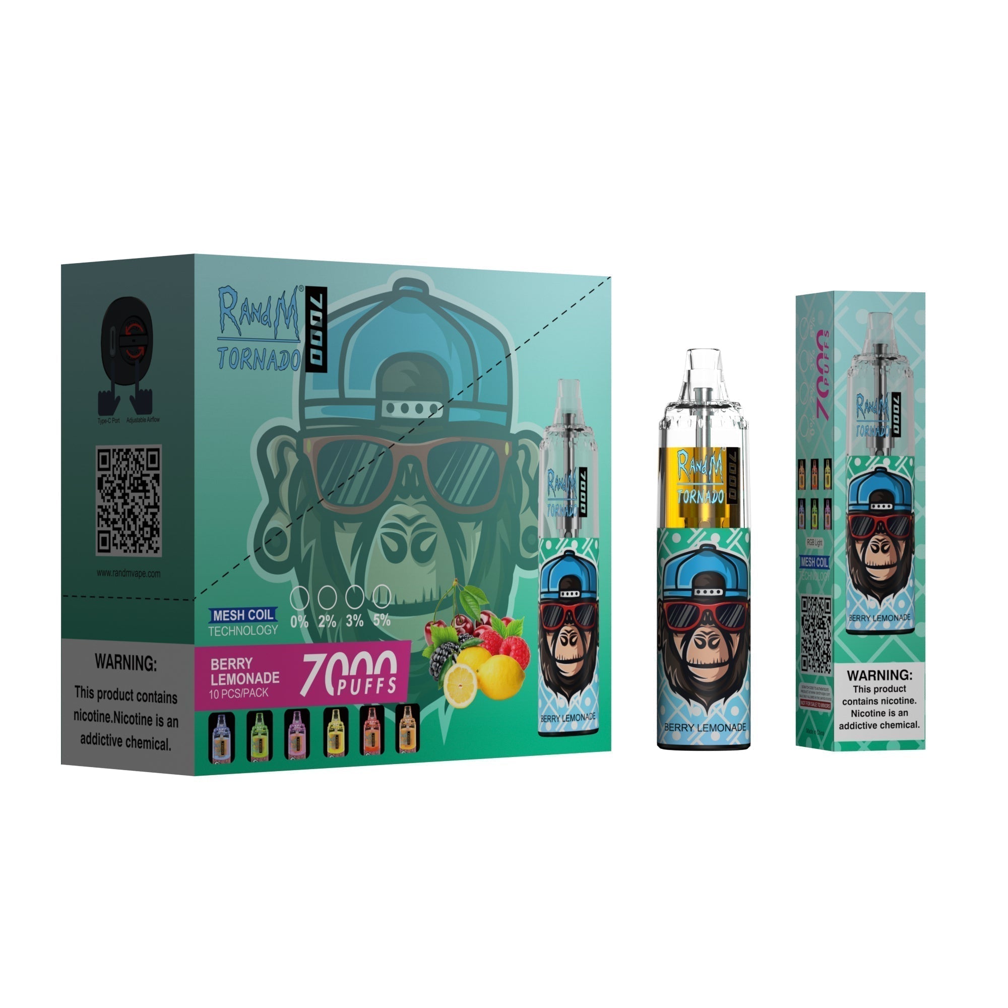 RAndM Tornado 7000 Puffs Disposable Vape Box Of 10