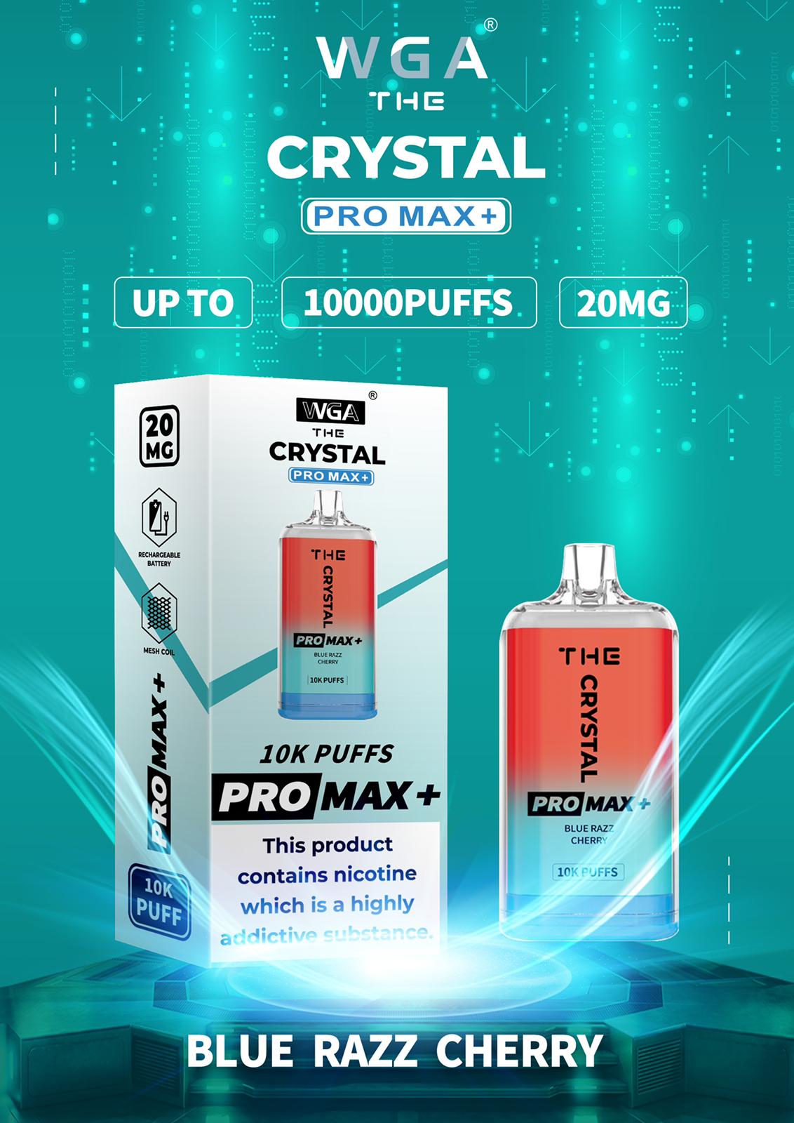 The Crystal Pro Max + 10000 Disposable Vape Pod Box Of 10