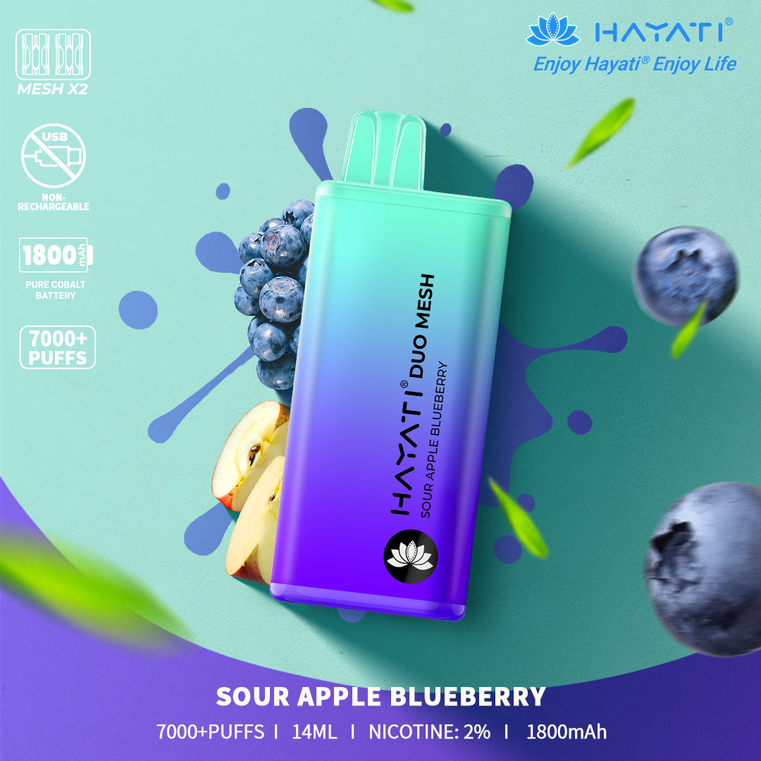 Hayati Duo Mesh 7000 Puffs Disposable Vape Box Of 10