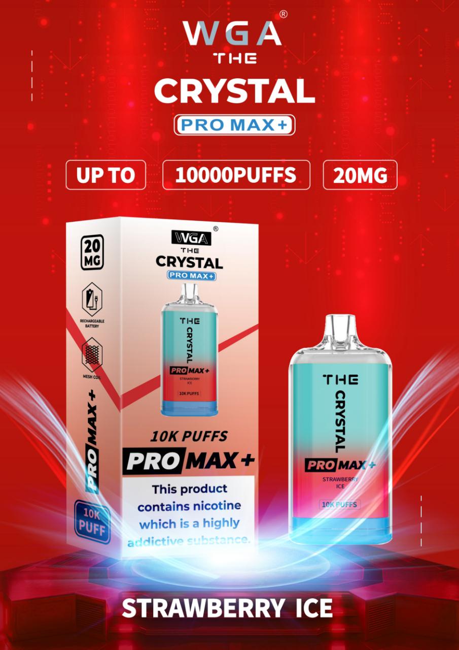 The Crystal Pro Max + 10000 Disposable Vape Pod Box Of 10