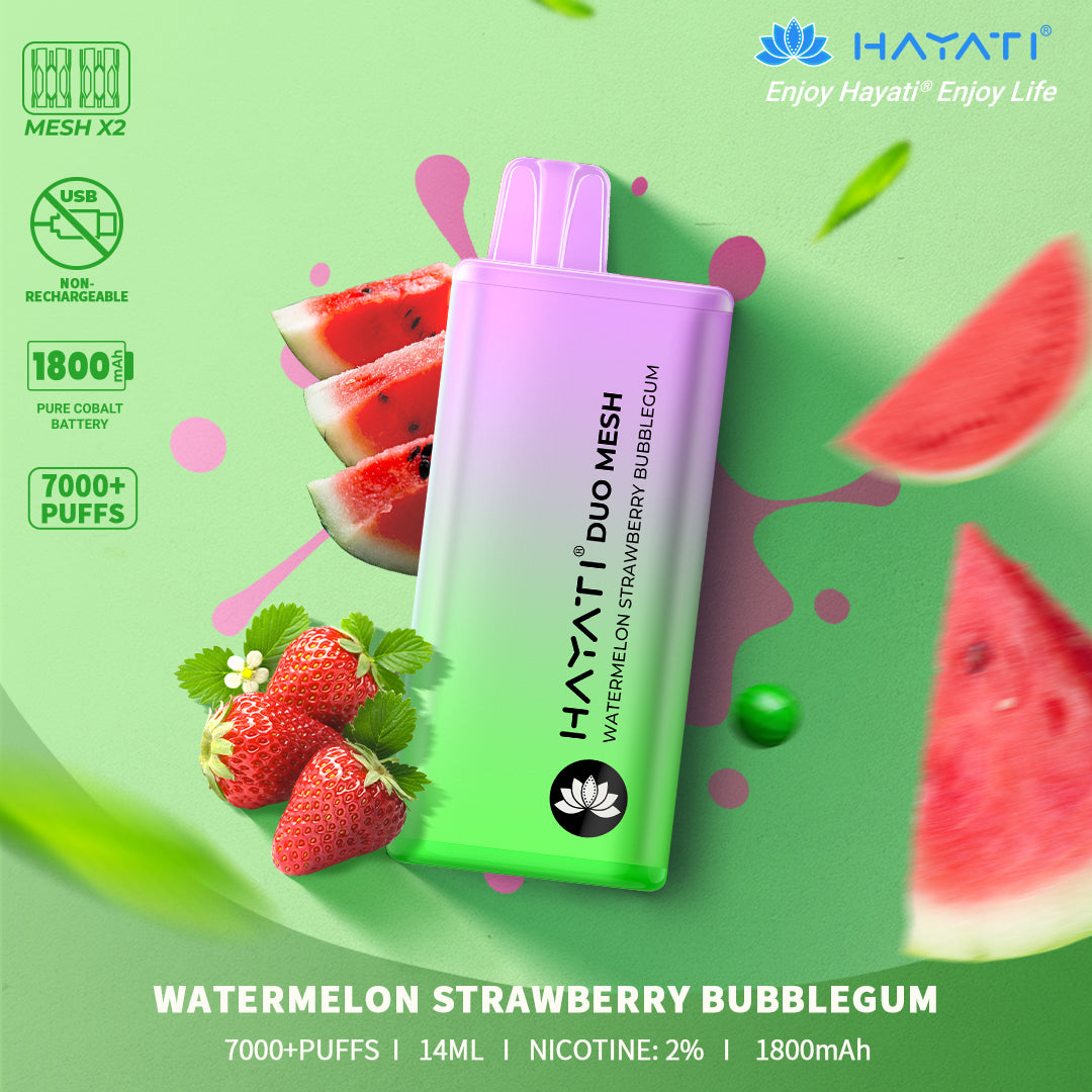 Hayati Duo Mesh 7000 Puffs Disposable Vape Box Of 10